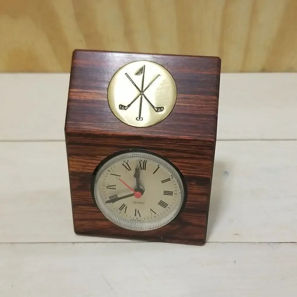 Vintage / Antique Solid Brass Specialties Clock ( Golf Inspired)